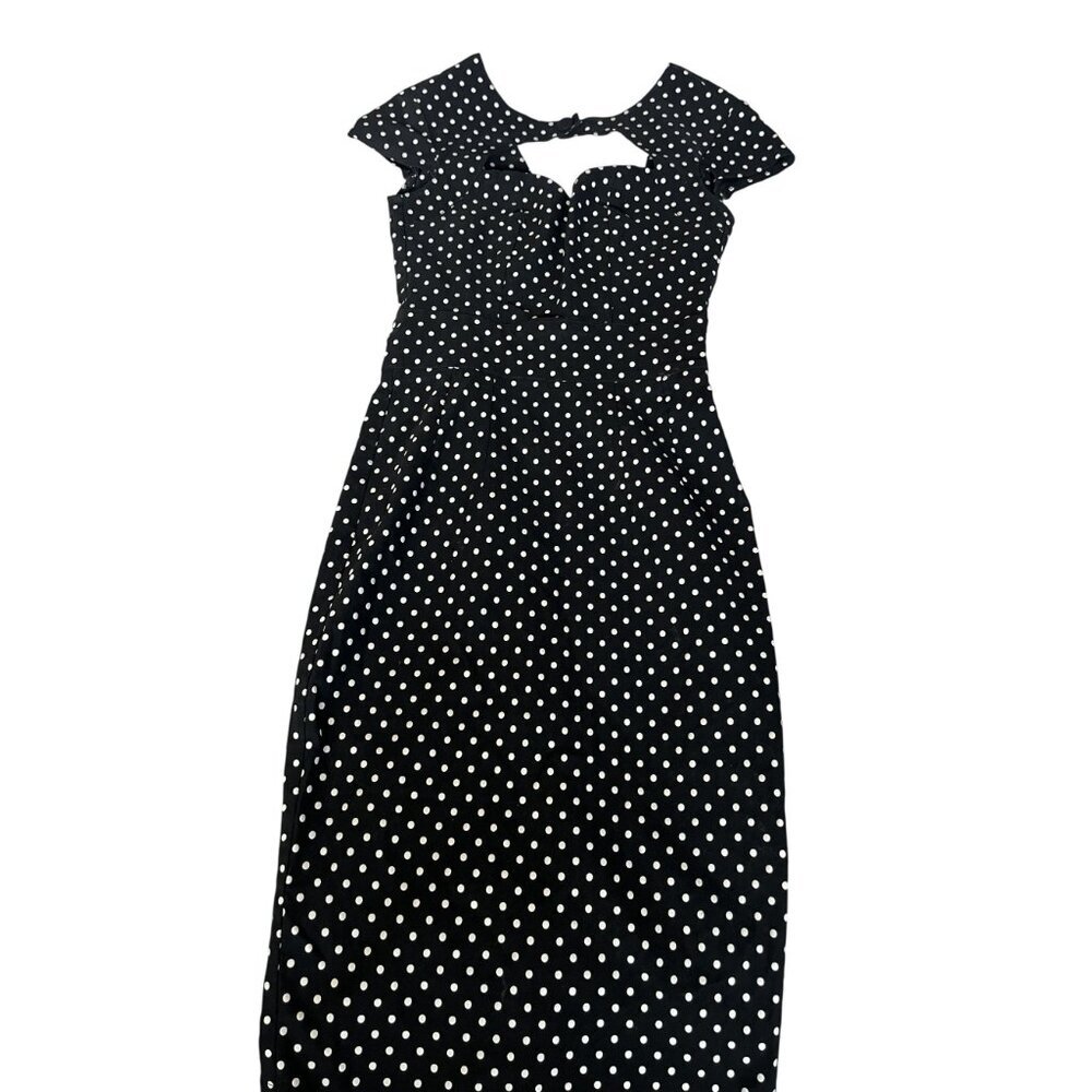 Hell Bunny Vixen 50s Black & White Polka dot Dress XS